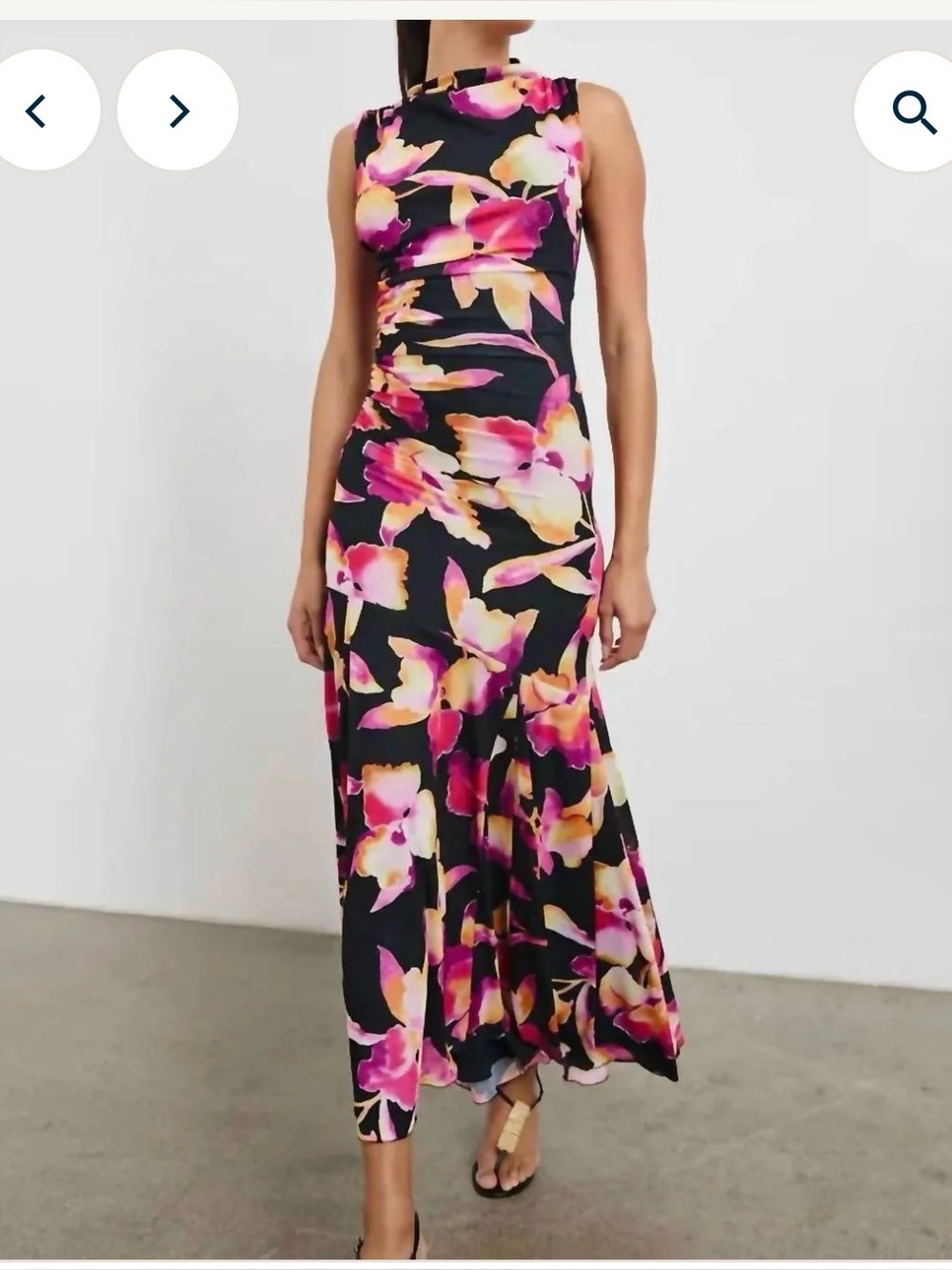 Rails Cosmos Floral Maxi Dress in Black, Pink & Yellow